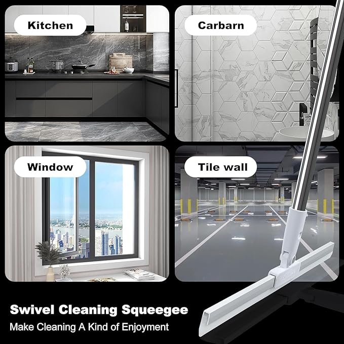 Magic Broom Silicone Floor Scraper - Bathroom Hair Cleaning Brush with Water Squeegee for Home Use