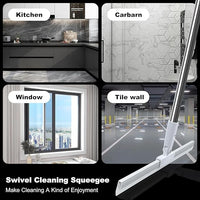 Magic Broom Silicone Floor Scraper - Bathroom Hair Cleaning Brush with Water Squeegee for Home Use