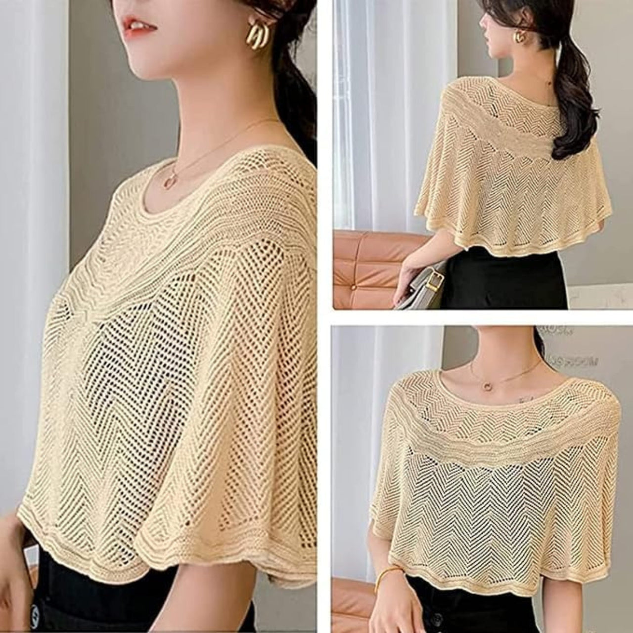 Knitted Sun-proof Shawl (🔥Gift Pearl Clips 1pcs🔥)