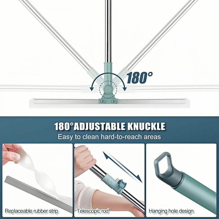 Magic Broom Silicone Floor Scraper - Bathroom Hair Cleaning Brush with Water Squeegee for Home Use