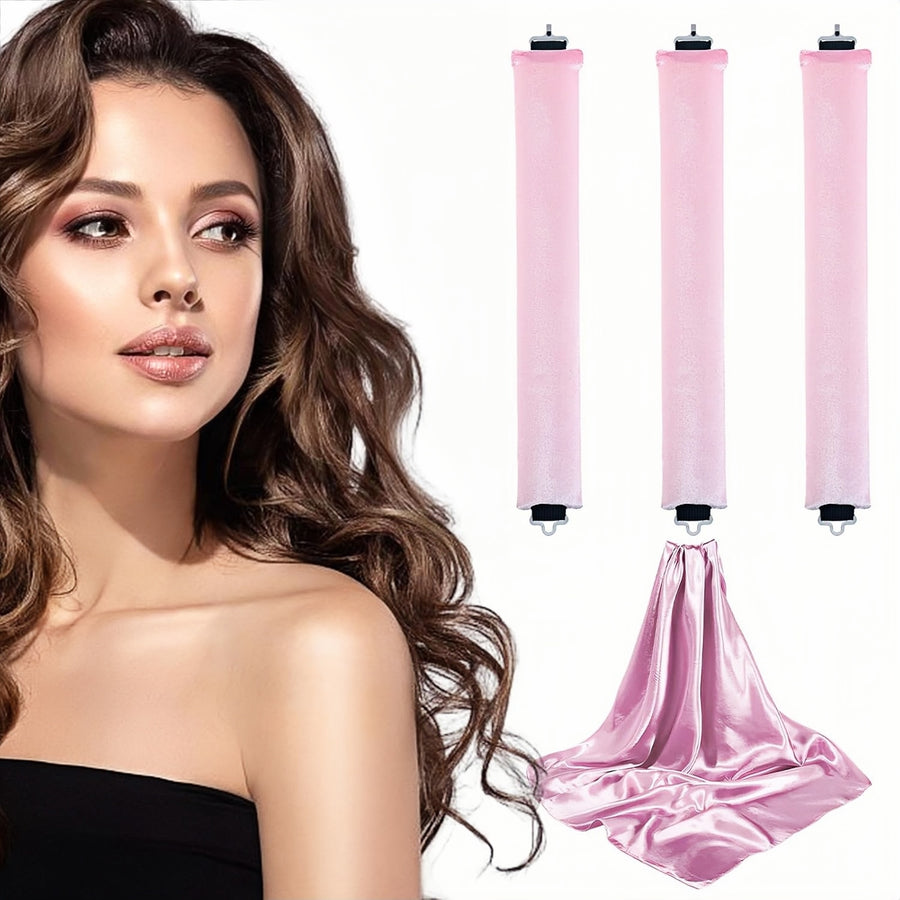 Heatless Hair Curler for Women - Flexible Curling Rod with Hook Satin Rollers for All Hair Types