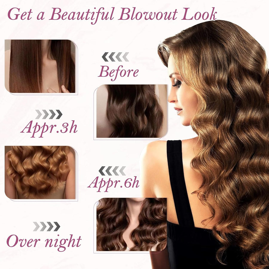 Heatless Hair Curler for Women - Flexible Curling Rod with Hook Satin Rollers for All Hair Types