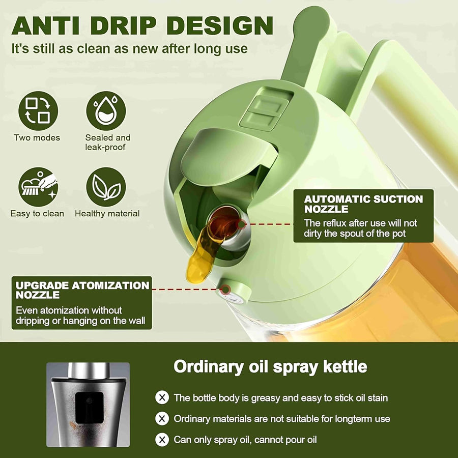 16oz/470ml Olive Oil Sprayer - 2-in-1 Kitchen Dispenser