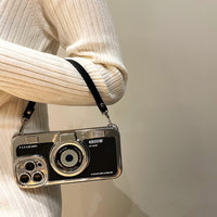SupShell™ Retro Camera iPhone Case - TPU & Leather | Shockproof 3D Protection for Women - Black - Supshell