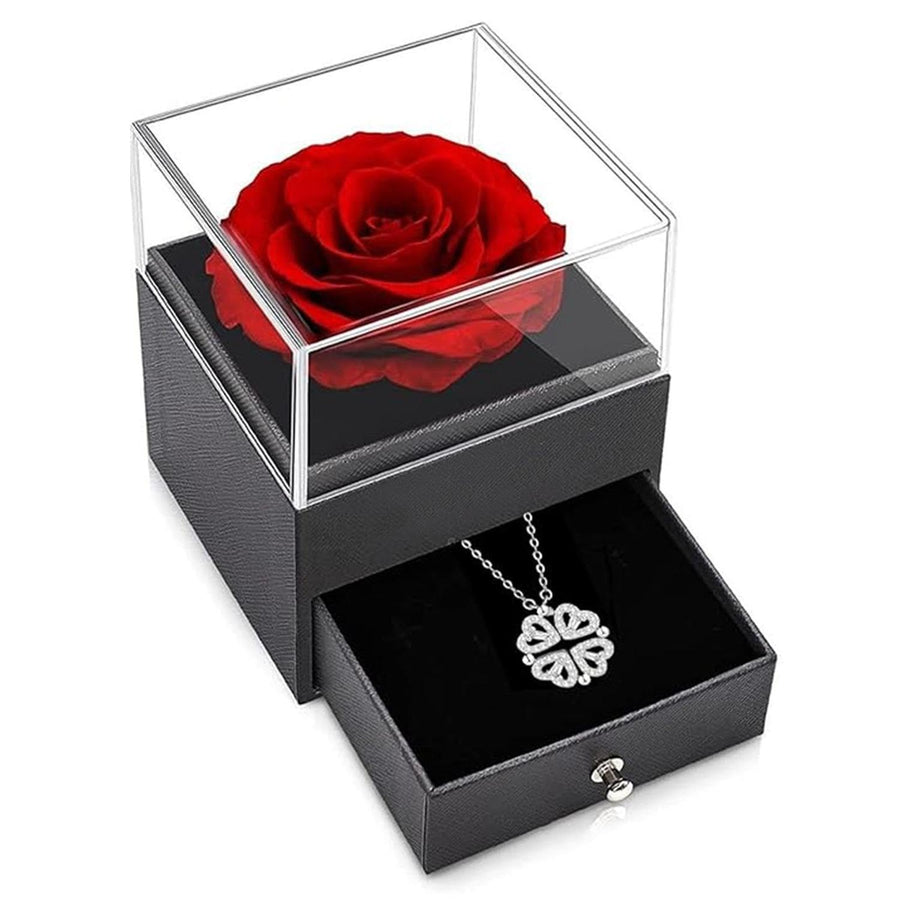 Mangalmay Rose Flower Premium Box with Necklace (🔥Gift for Beloved One🔥)