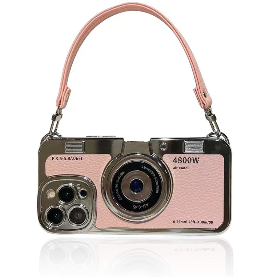 SupShell™ Retro Camera iPhone Case - TPU & Leather | Shockproof 3D Protection for Women - Pink - Supshell