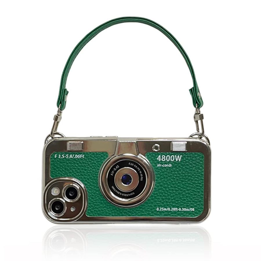 SupShell™ Retro Camera iPhone Case - TPU & Leather | Shockproof 3D Protection for Women - Green - Supshell