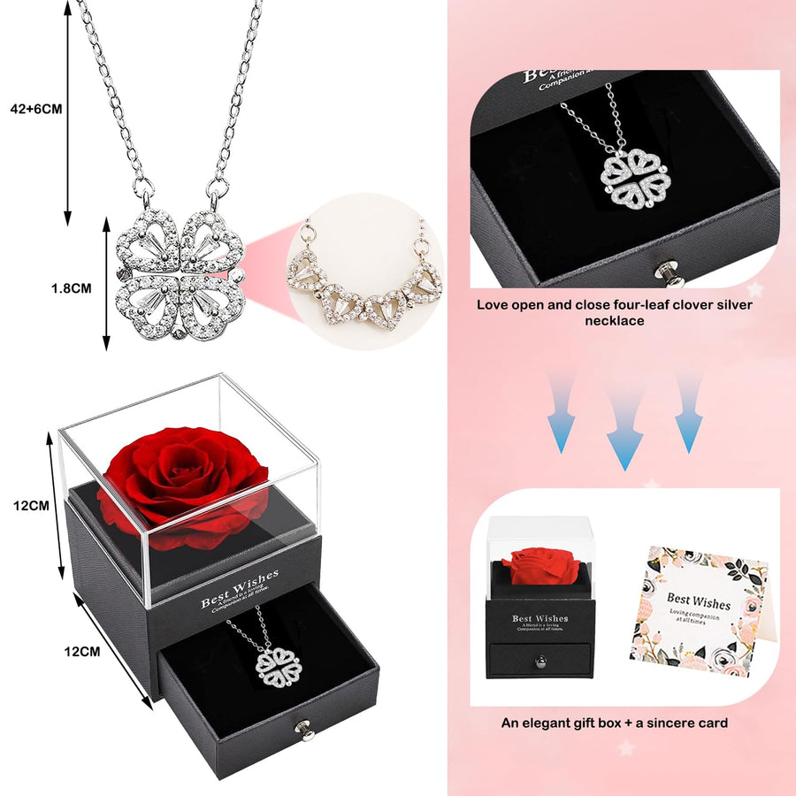 Mangalmay Rose Flower Premium Box with Necklace (🔥Gift for Beloved One🔥)