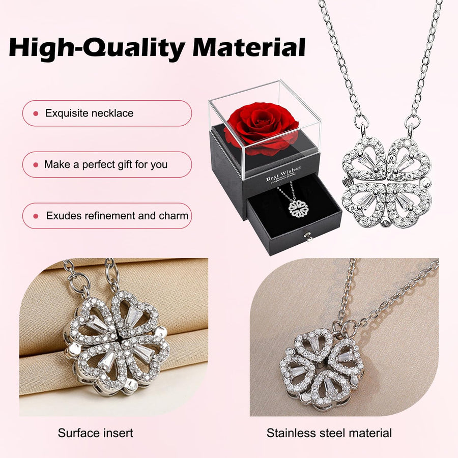 Mangalmay Rose Flower Premium Box with Necklace (🔥Gift for Beloved One🔥)