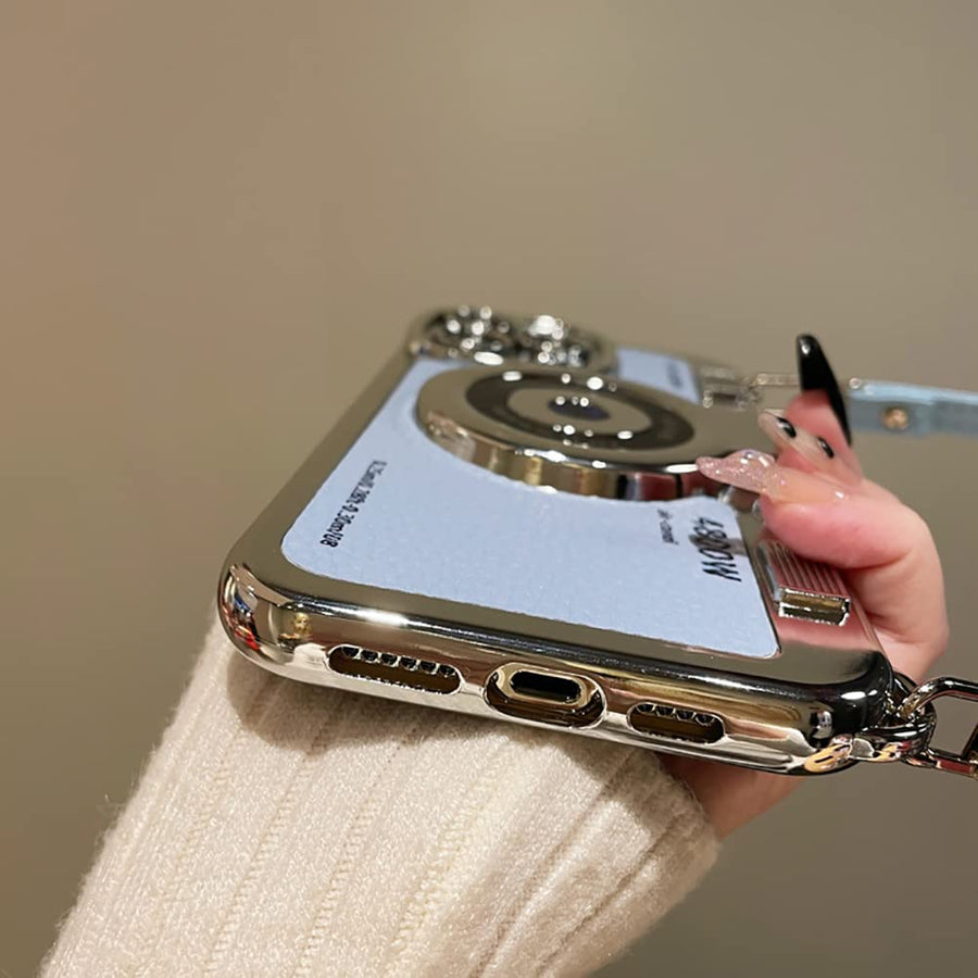 SupShell™ Retro Camera iPhone Case - TPU & Leather | Shockproof 3D Protection for Women - Blue - Supshell