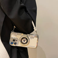 SupShell™ Retro Camera iPhone Case - TPU & Leather | Shockproof 3D Protection for Women - White - Supshell