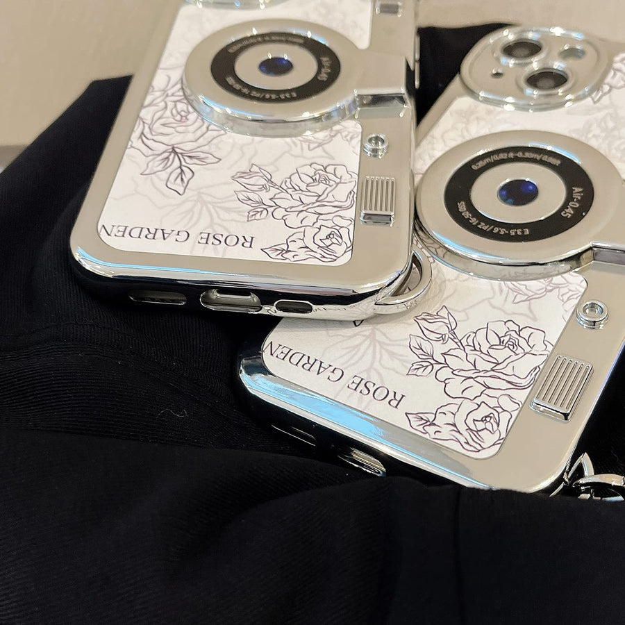 SupShell™ Retro Camera iPhone Case - TPU & Leather | Shockproof 3D Protection for Women - Flower - Supshell