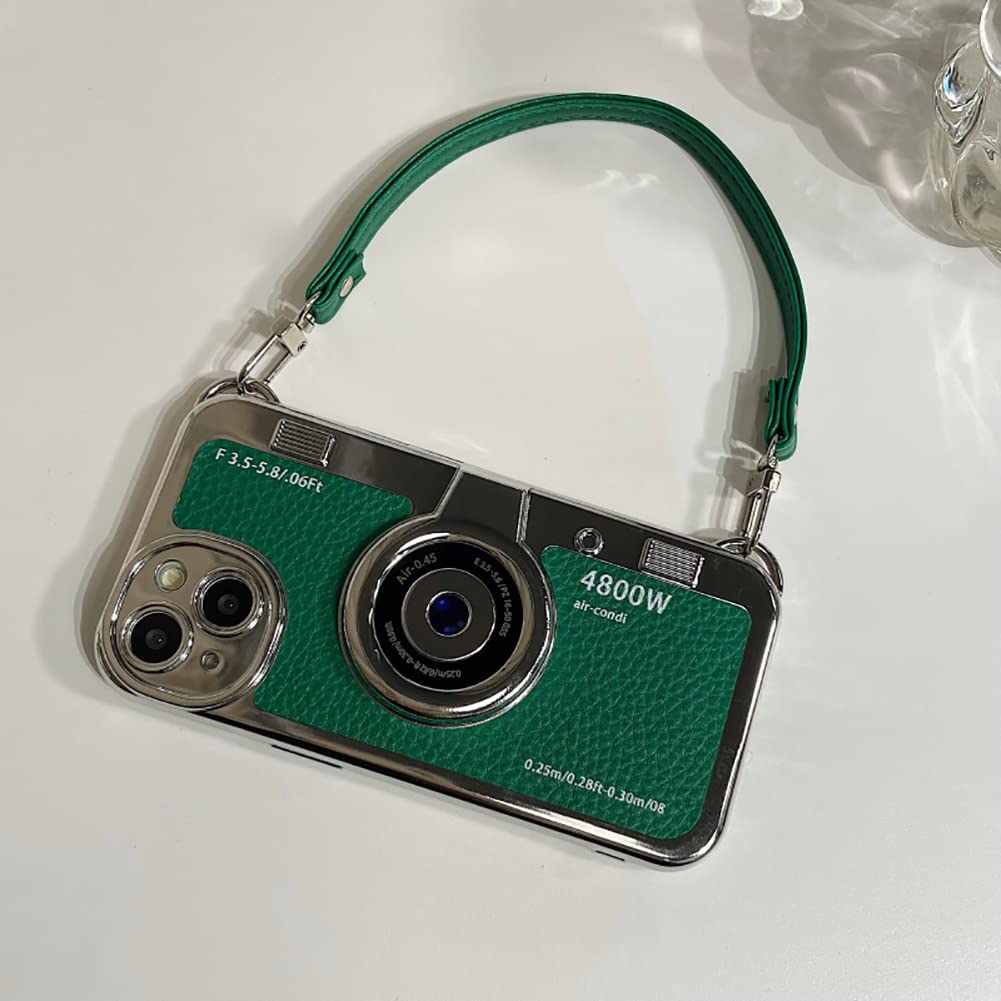 SupShell™ Retro Camera iPhone Case - TPU & Leather | Shockproof 3D Protection for Women - Green - Supshell