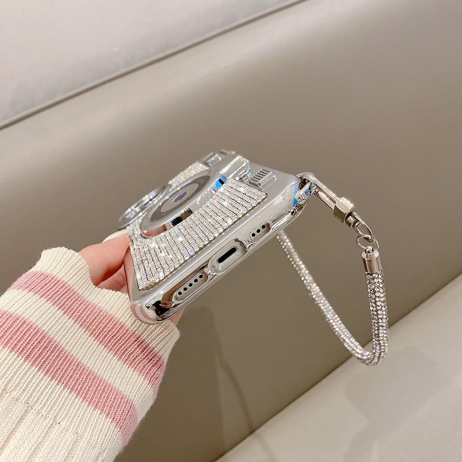 SupShell™ Retro Camera iPhone Case - TPU & Leather | Shockproof 3D Protection for Women - Diamond White - Supshell