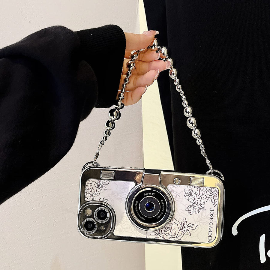 SupShell™ Retro Camera iPhone Case - TPU & Leather | Shockproof 3D Protection for Women - Flower - Supshell