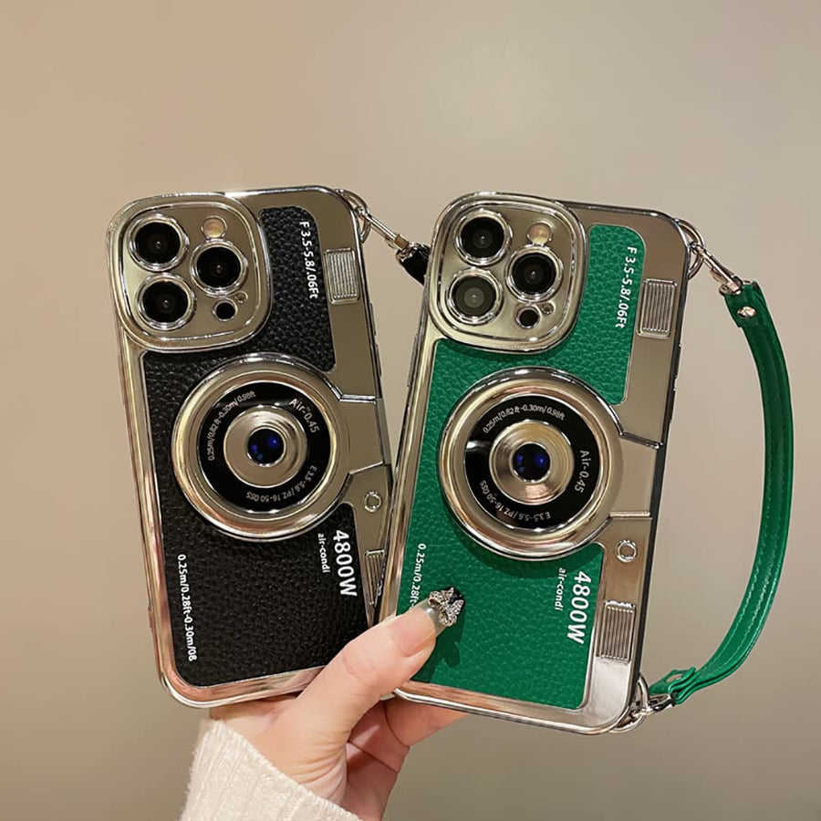 SupShell™ Retro Camera iPhone Case - TPU & Leather | Shockproof 3D Protection for Women - Green - Supshell