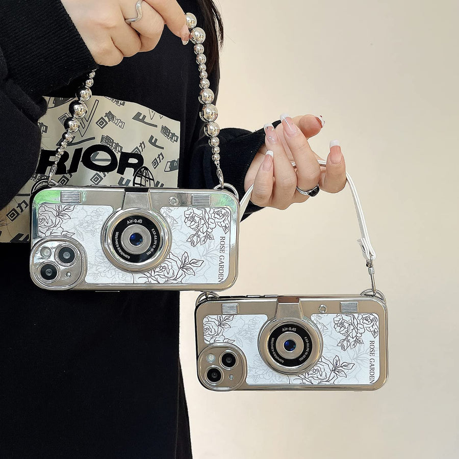 SupShell™ Retro Camera iPhone Case - TPU & Leather | Shockproof 3D Protection for Women - Flower - Supshell