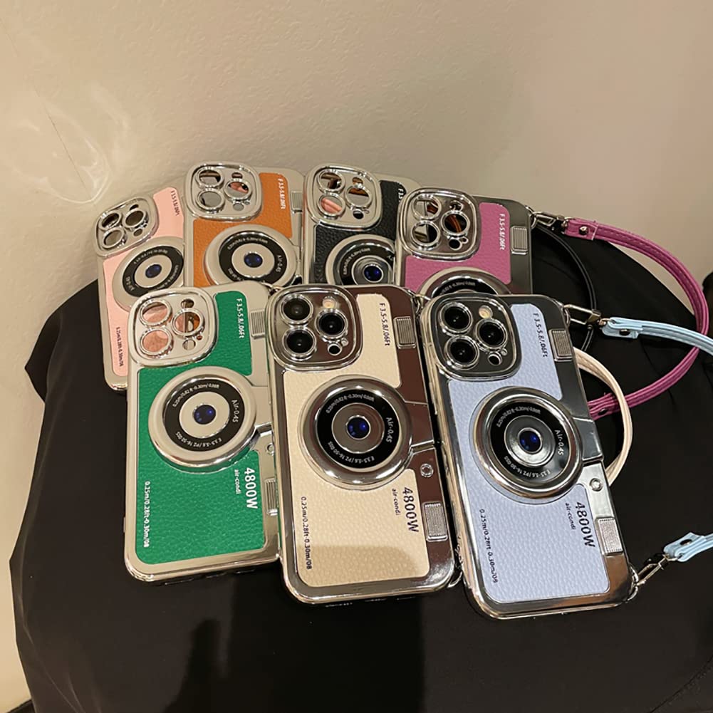SupShell™ Retro Camera iPhone Case - TPU & Leather | Shockproof 3D Protection for Women - White - Supshell