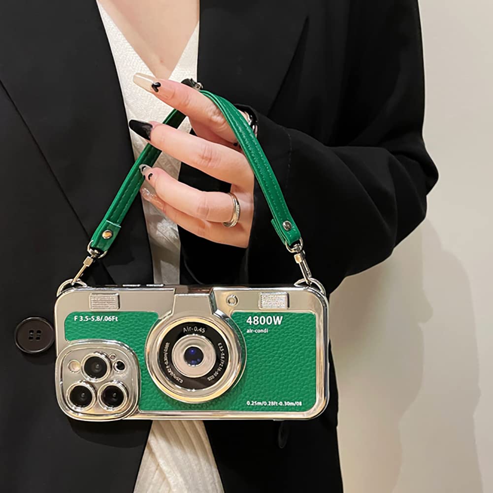SupShell™ Retro Camera iPhone Case - TPU & Leather | Shockproof 3D Protection for Women - Green - Supshell