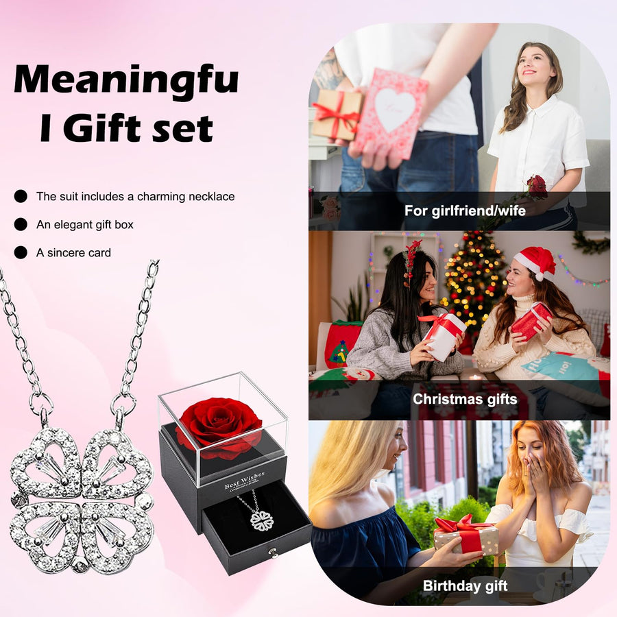 Mangalmay Rose Flower Premium Box with Necklace (🔥Gift for Beloved One🔥)